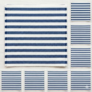 Woven Blue and White Cotton Stripe